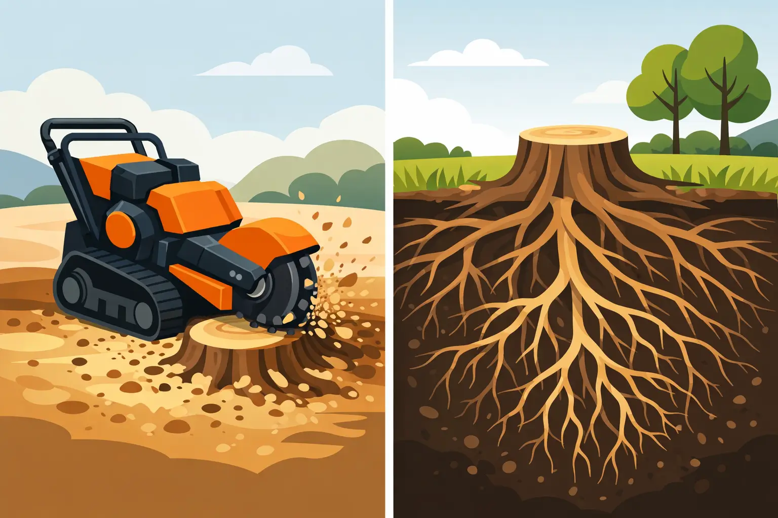 Does Stump Grinding Remove Roots?