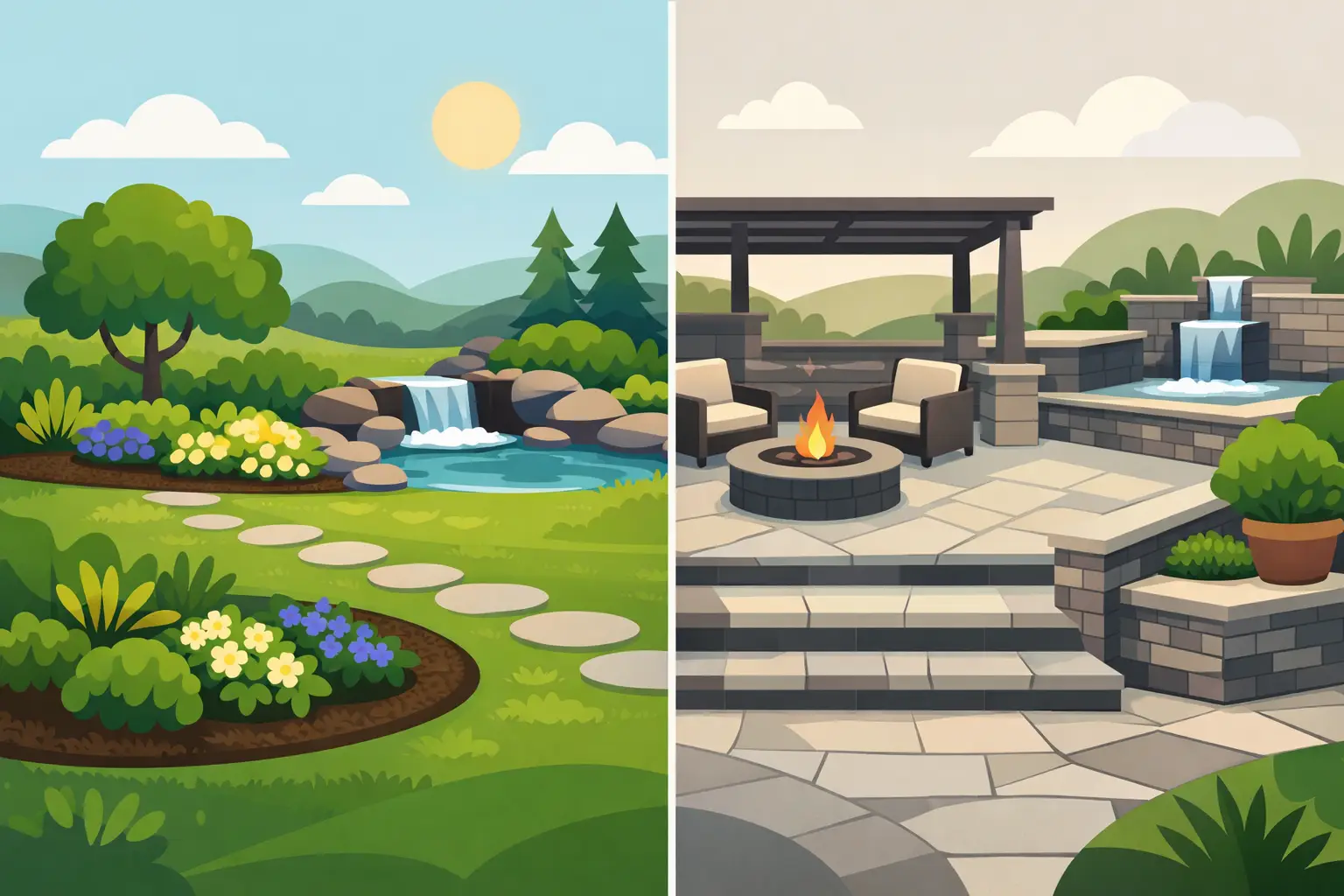 Landscaping vs Hardscaping Differences Explained