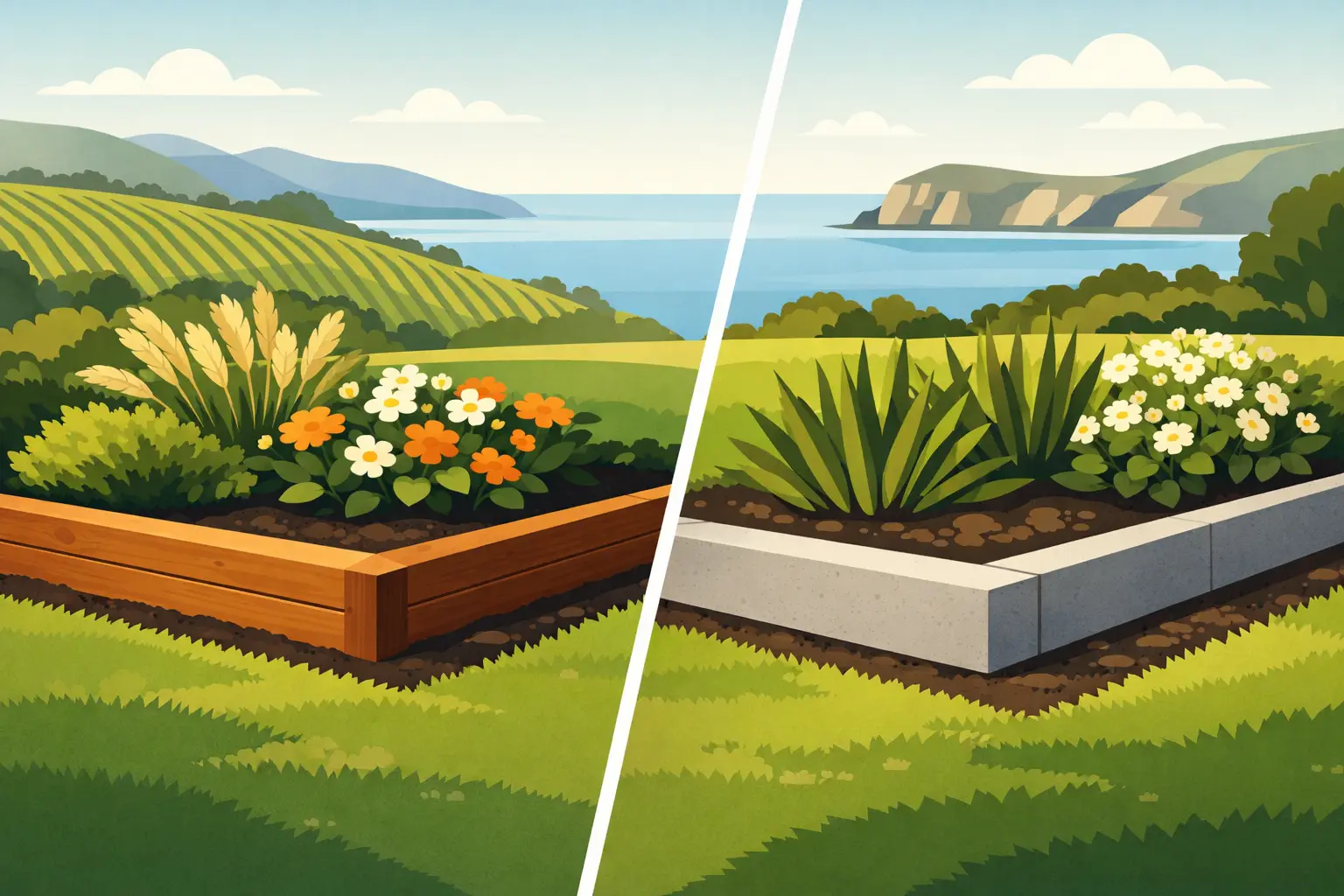 Timber vs Concrete Edging for Hawke’s Bay Gardens