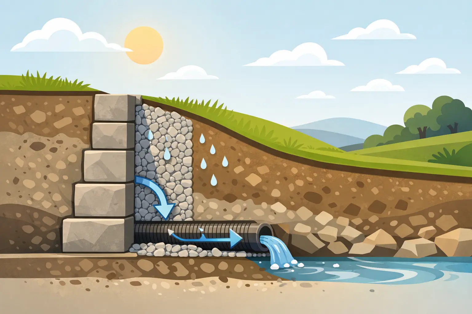 Retaining Wall Drainage Basics for Lasting Walls